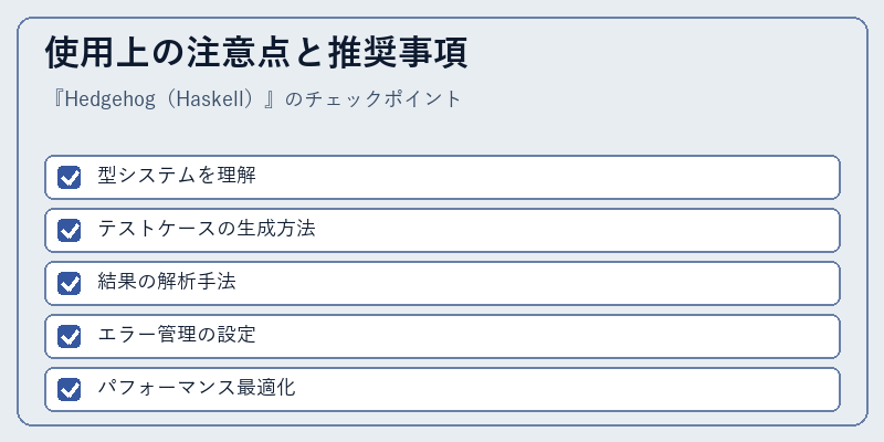 使用上の注意点と推奨事項