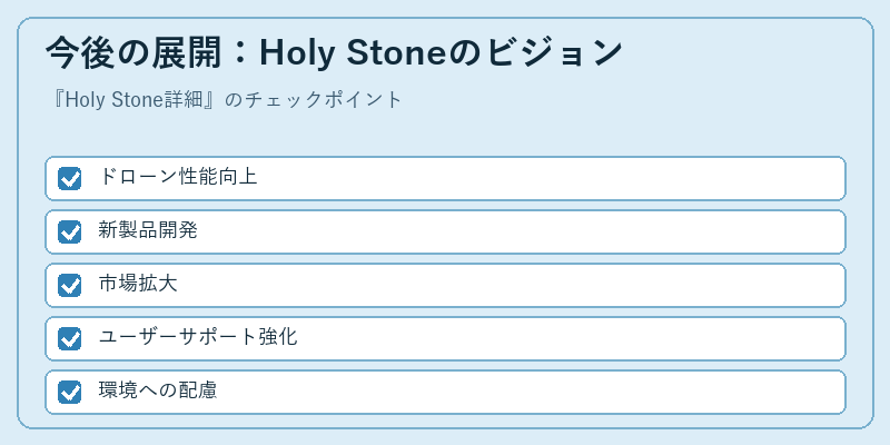 今後の展開：Holy Stoneのビジョン