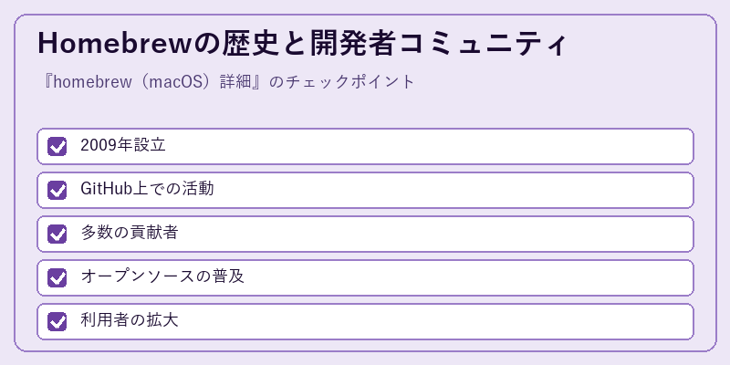 Homebrewの歴史と開発者コミュニティ