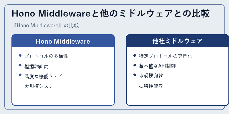 Hono Middlewareと他のミドルウェアとの比較