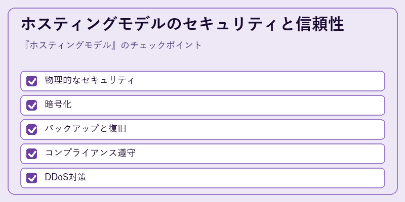 ホスティングモデルのセキュリティと信頼性