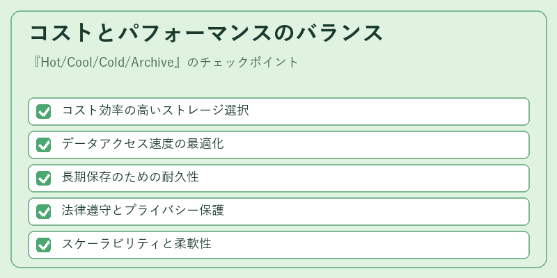 コストとパフォーマンスのバランス