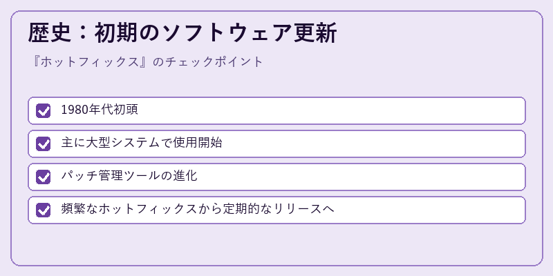 歴史：初期のソフトウェア更新
