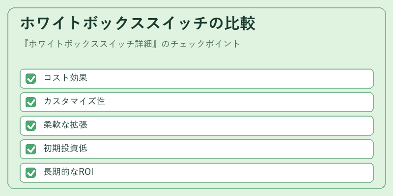 ホワイトボックススイッチの比較