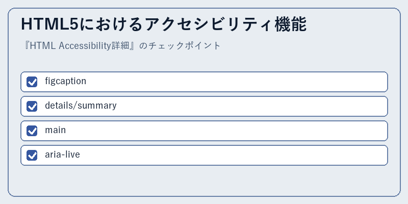 HTML5におけるアクセシビリティ機能