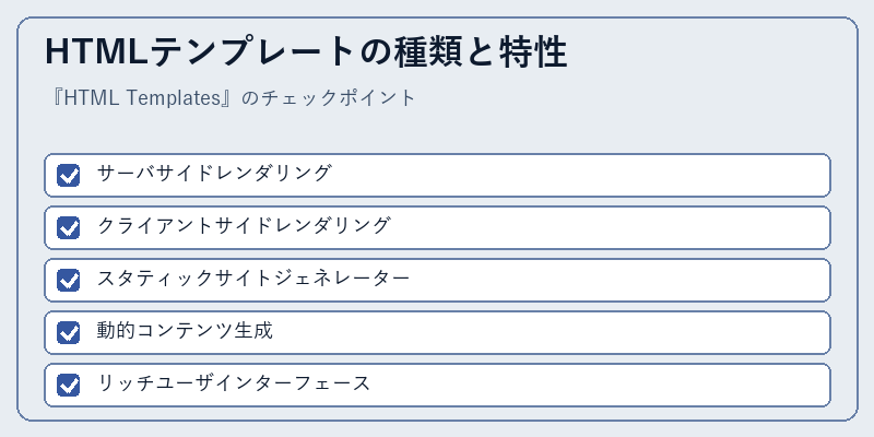 HTMLテンプレートの種類と特性
