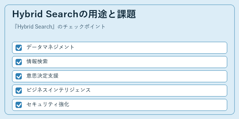 Hybrid Searchの用途と課題