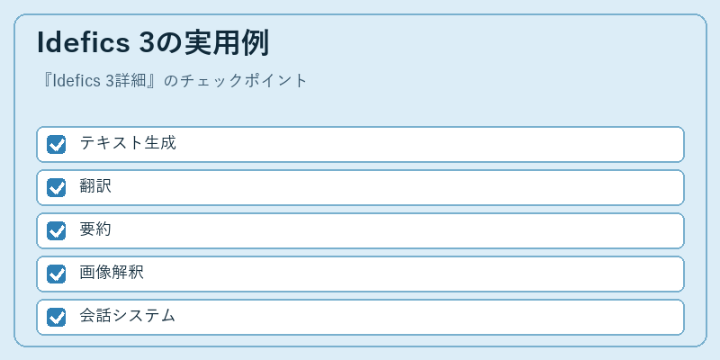 Idefics 3の実用例