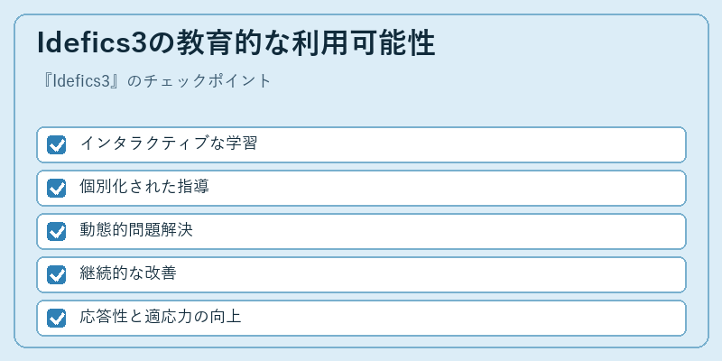 Idefics3の教育的な利用可能性