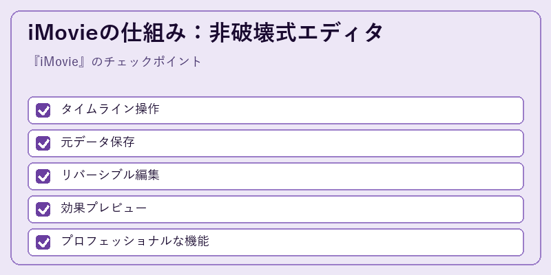iMovieの仕組み:非破壊式エディタ
