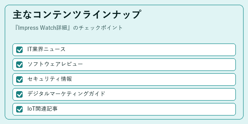 主なコンテンツラインナップ
