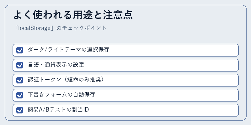 よく使われる用途と注意点