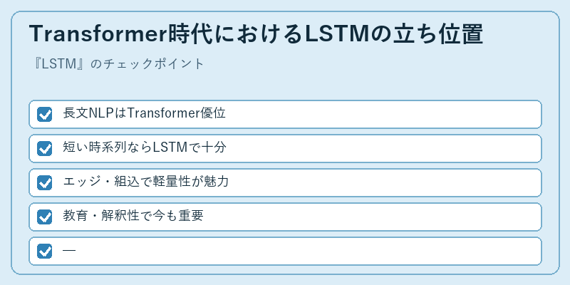 Transformer時代におけるLSTMの立ち位置