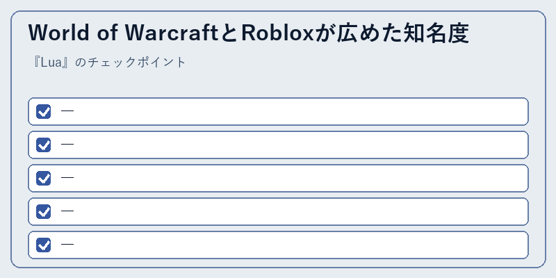 World of WarcraftとRobloxが広めた知名度