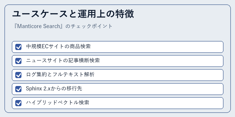 ユースケースと運用上の特徴