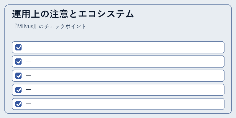 運用上の注意とエコシステム