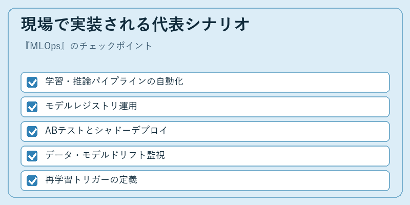 現場で実装される代表シナリオ