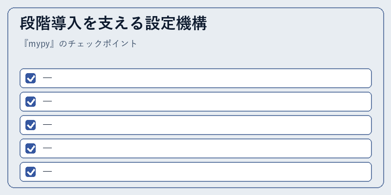段階導入を支える設定機構