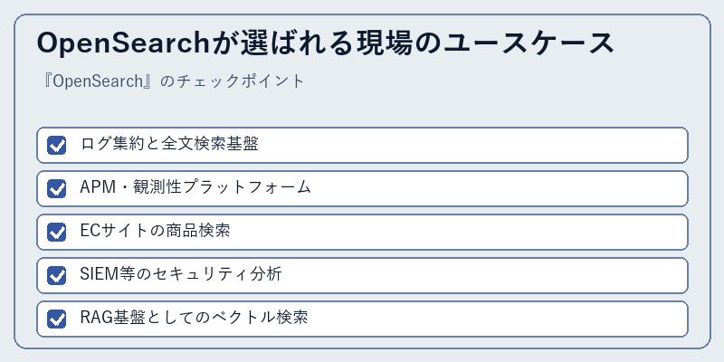 OpenSearchが選ばれる現場のユースケース