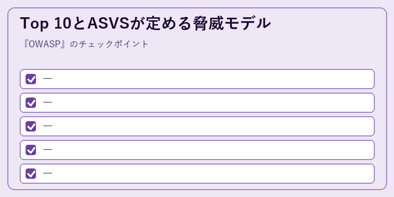 Top 10とASVSが定める脅威モデル