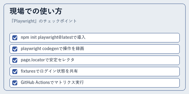 現場での使い方
