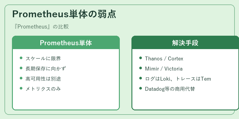 Prometheus単体の弱点