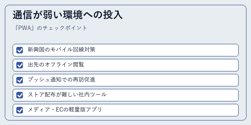通信が弱い環境への投入