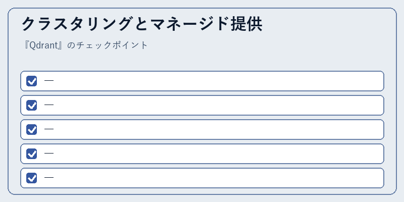 クラスタリングとマネージド提供