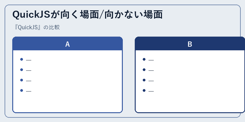 QuickJSが向く場面/向かない場面