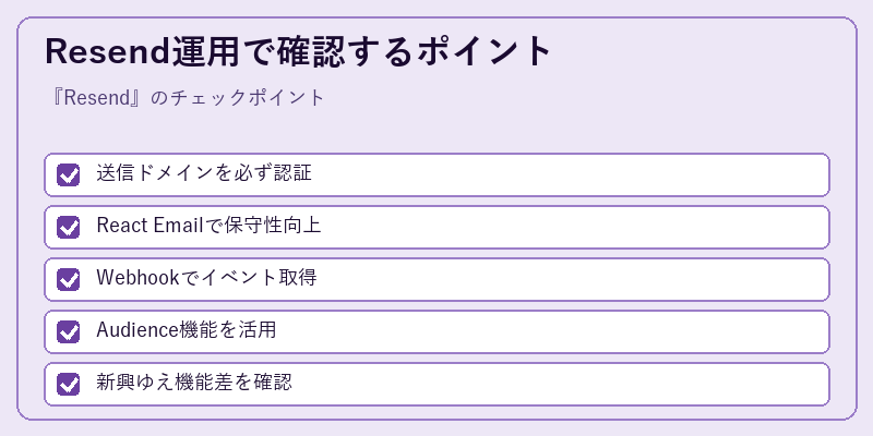 Resend運用で確認するポイント