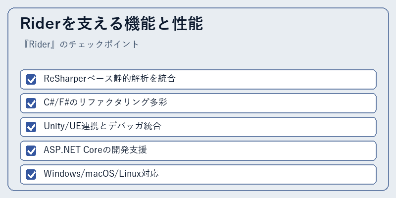 Riderを支える機能と性能