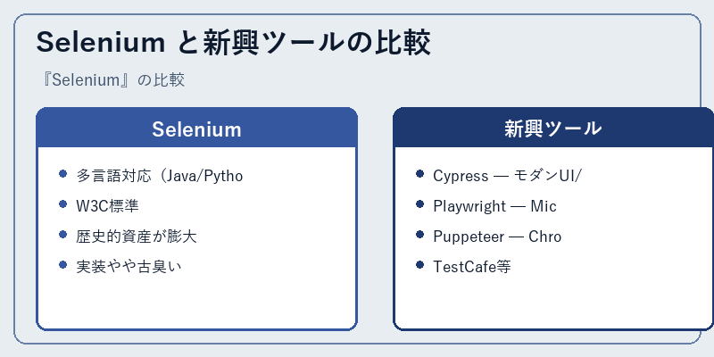 Selenium と新興ツールの比較