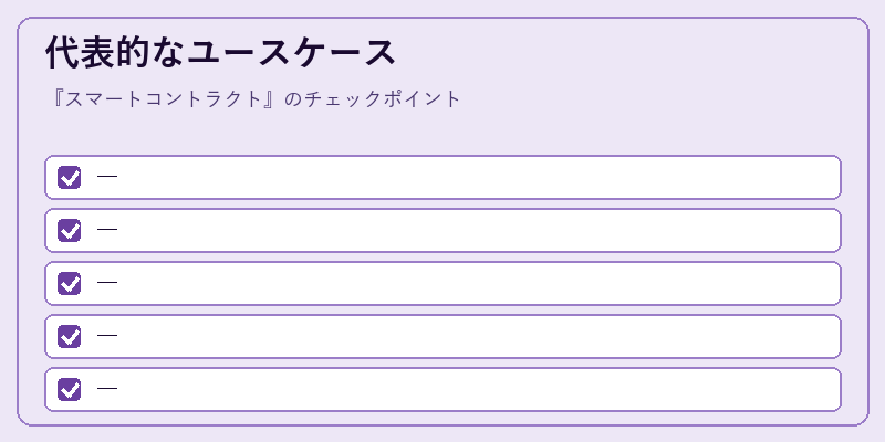 代表的なユースケース
