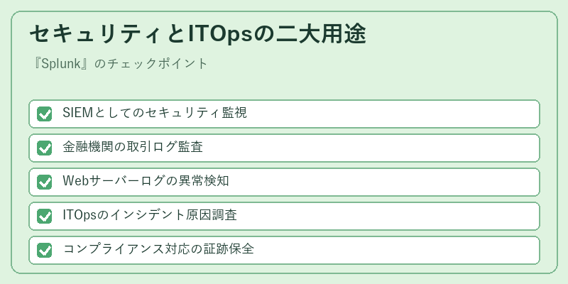 セキュリティとITOpsの二大用途