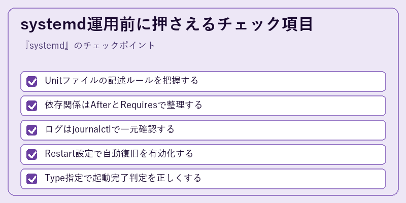 systemd運用前に押さえるチェック項目