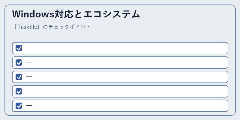 Windows対応とエコシステム