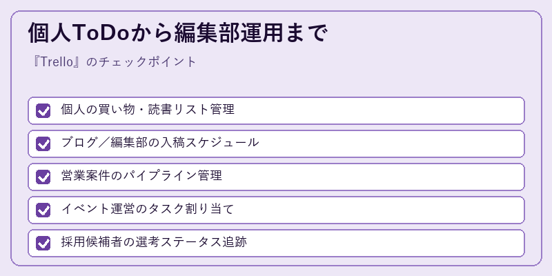 個人ToDoから編集部運用まで