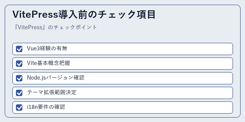 VitePress導入前のチェック項目