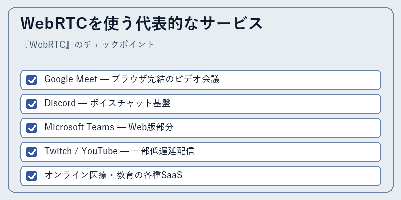 WebRTCを使う代表的なサービス