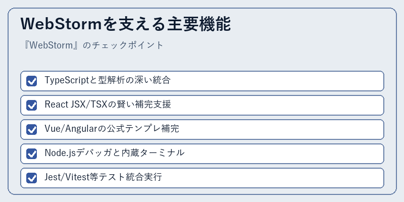 WebStormを支える主要機能