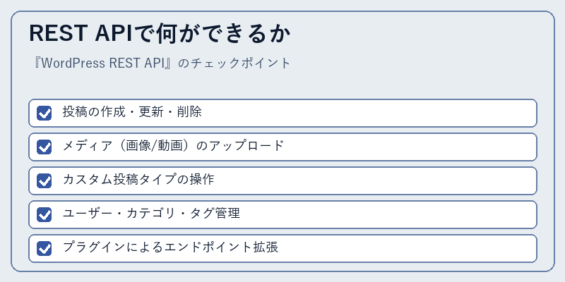 REST APIで何ができるか
