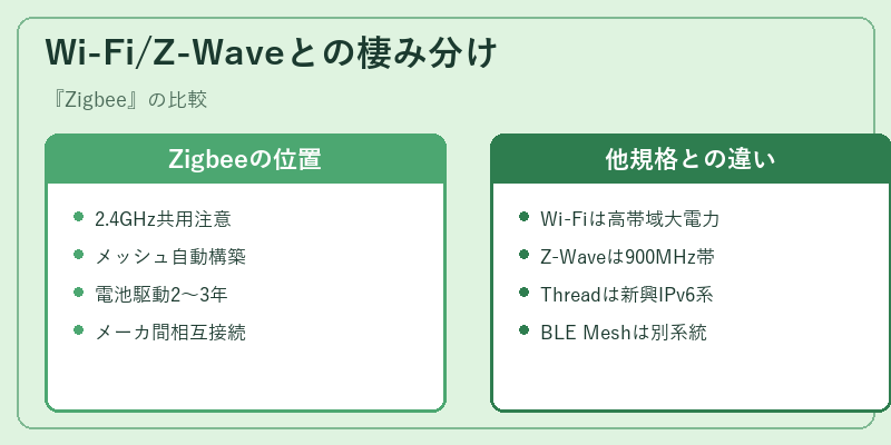 Wi-Fi/Z-Waveとの棲み分け